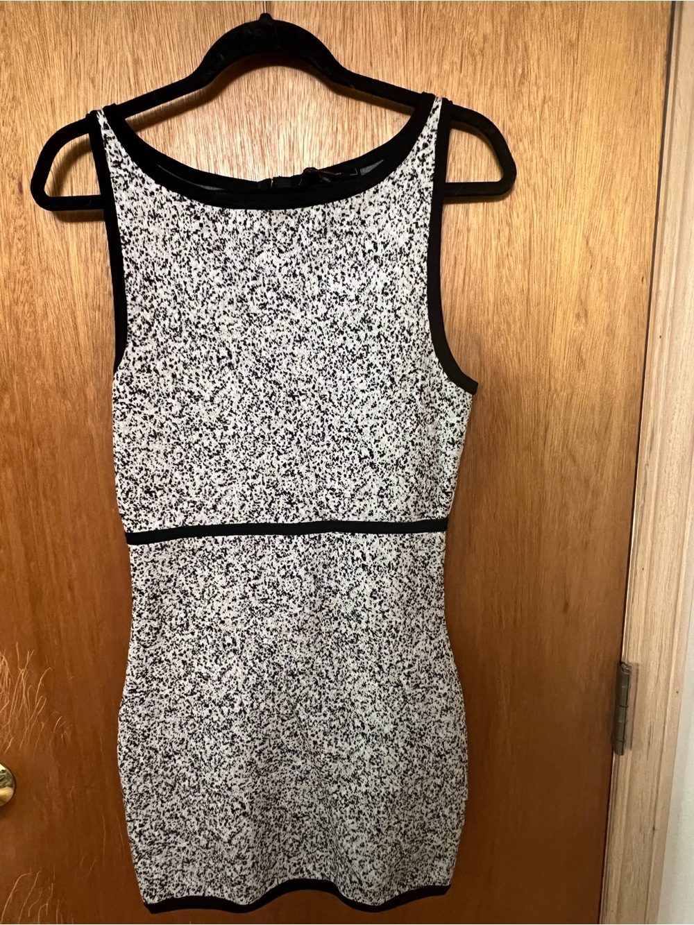Robert Rodriguez Black & White Speckle Knit Bodycon Mini Dress
